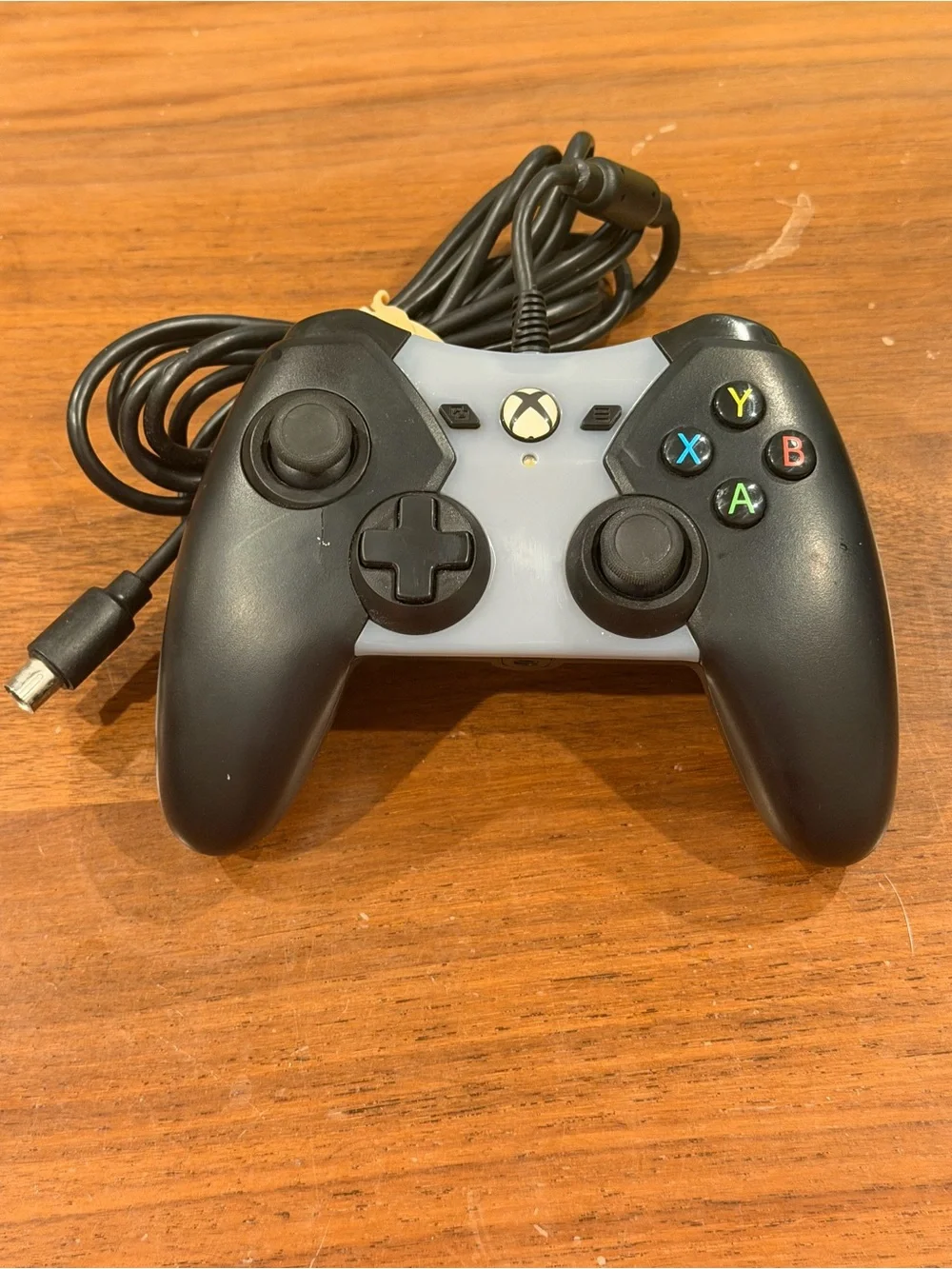 Wired Gaming Controller in Black and Light Gray - Ergonomic Design